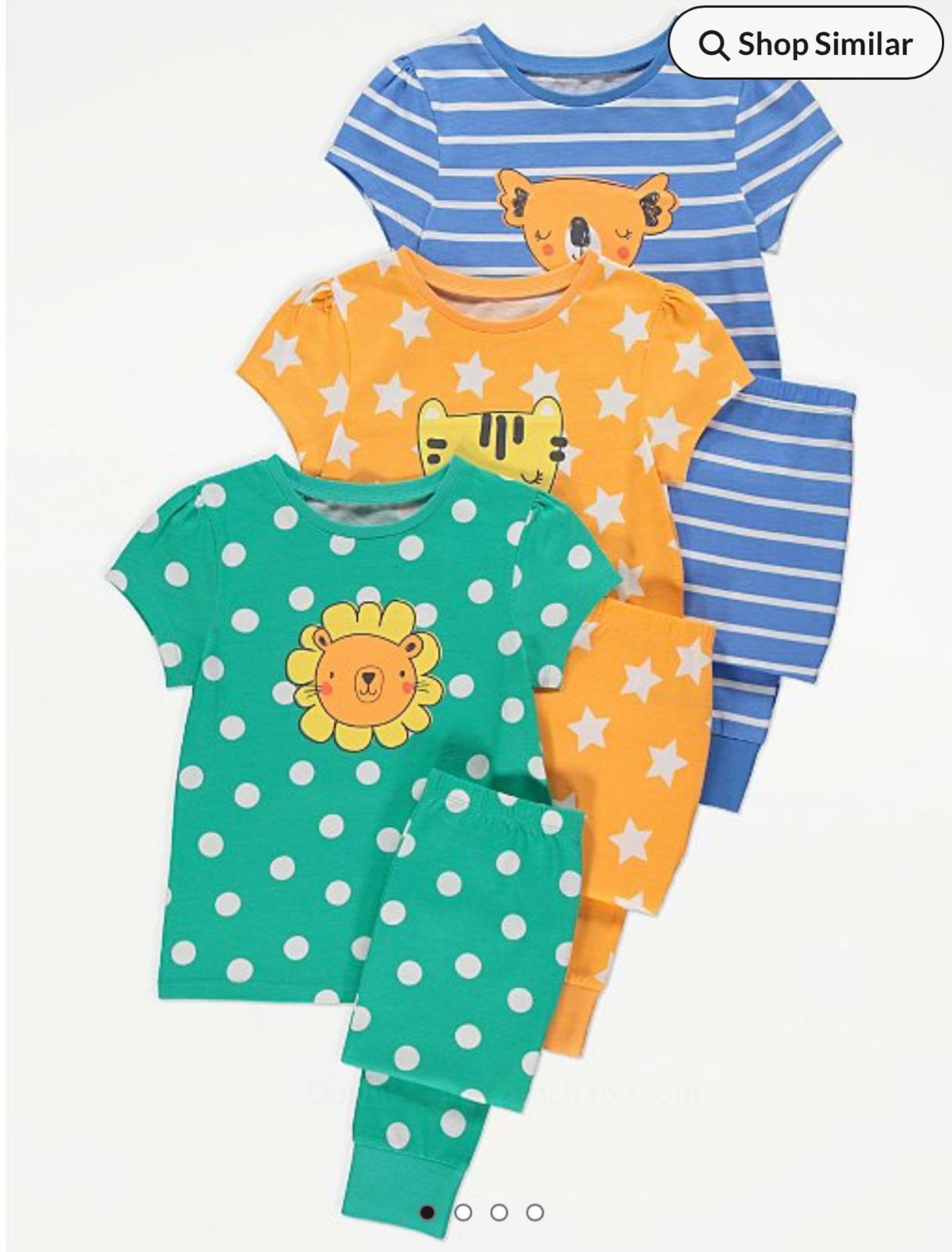 George lion bright colour pj set