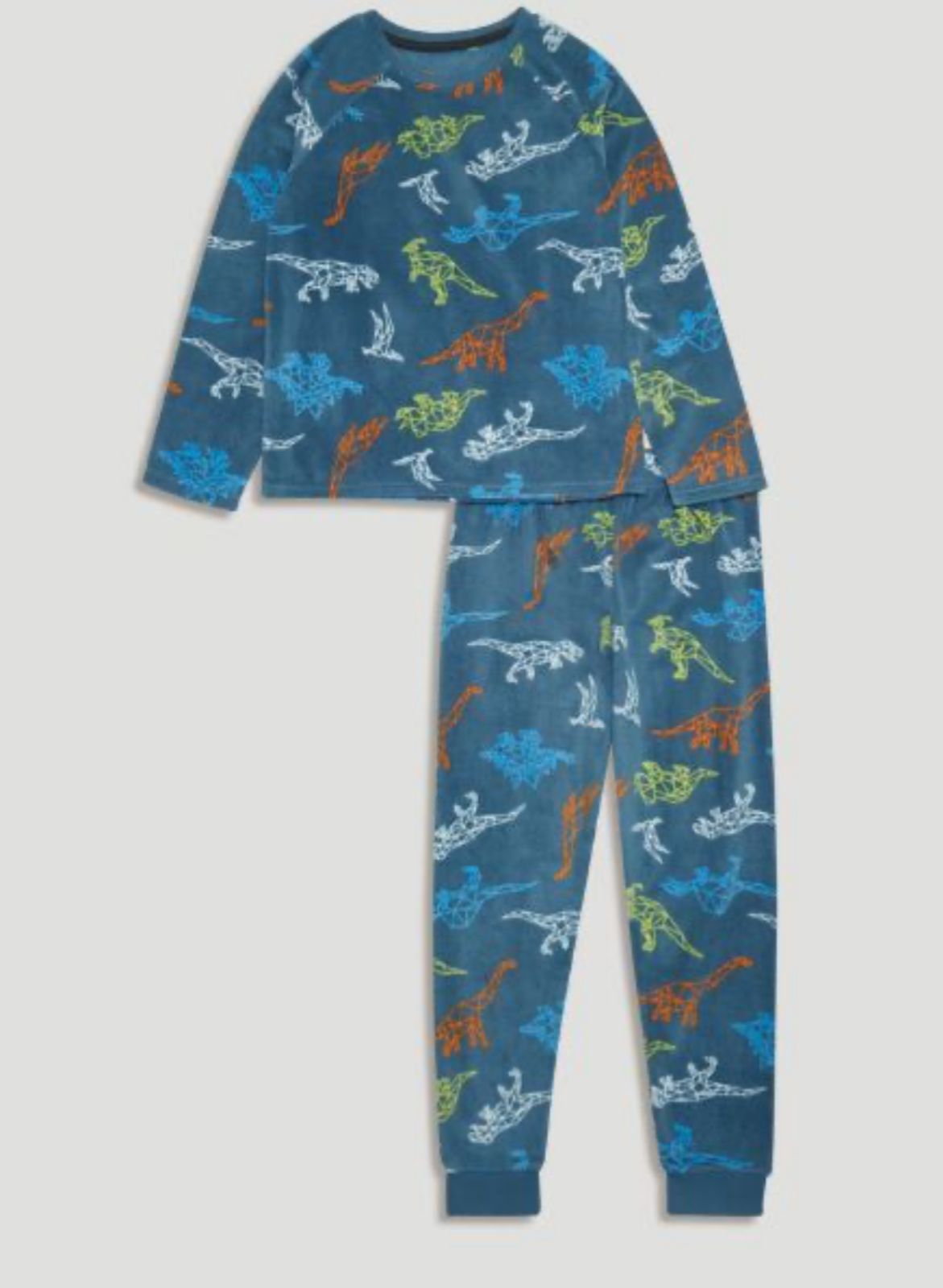 MATALAN Soft fleece fabric with dinosaurs prints