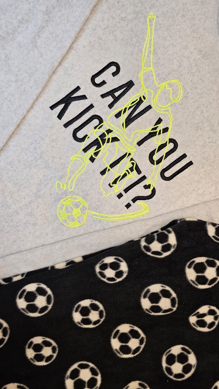 Primark Can you kick Fleece pj's set