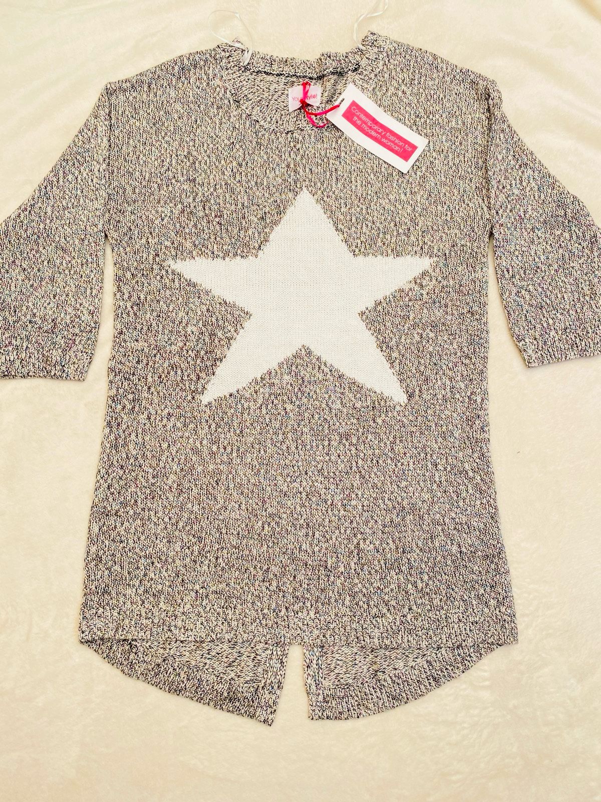 Glitter Star slit sweater