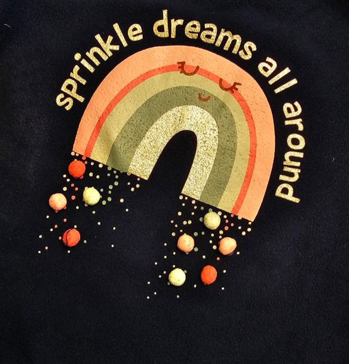 Primark Fleece multi rainbow sprinkle girls pj set