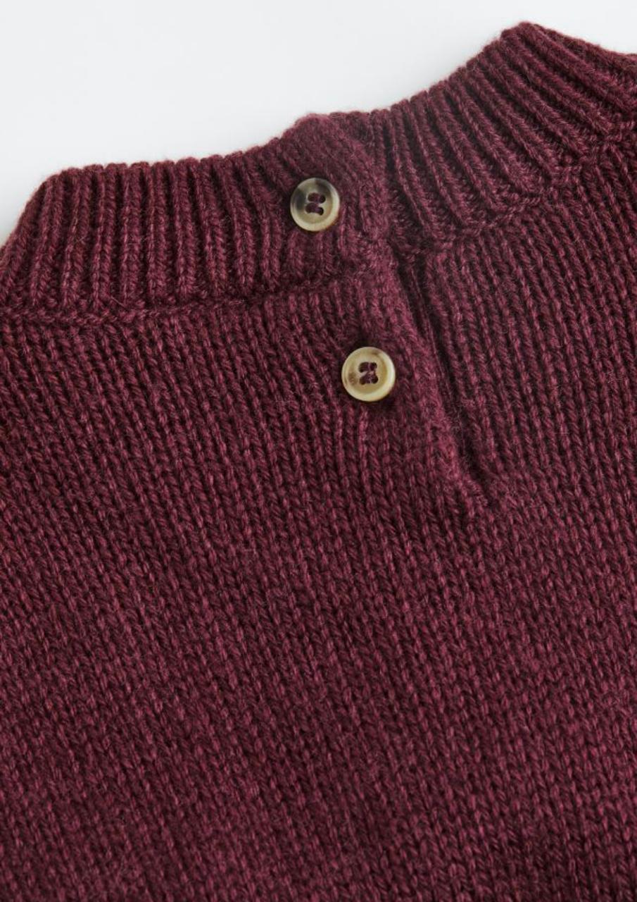 H&M Mahroon frill knitted sweater
