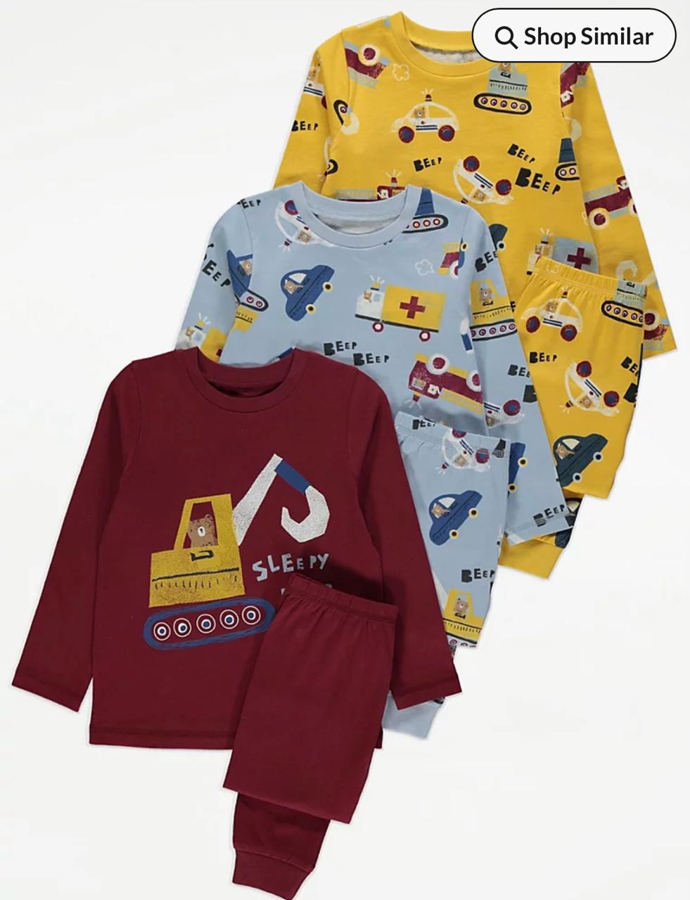 Sleepy bear pj pack of 3