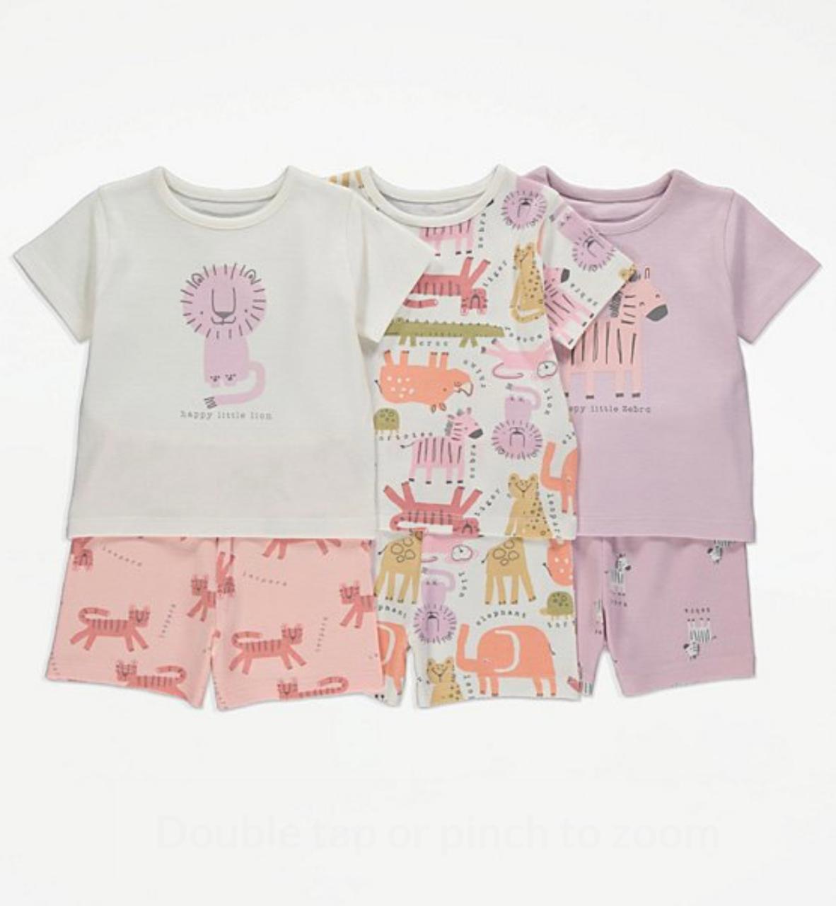 Sleepy animal short sets pack of 3