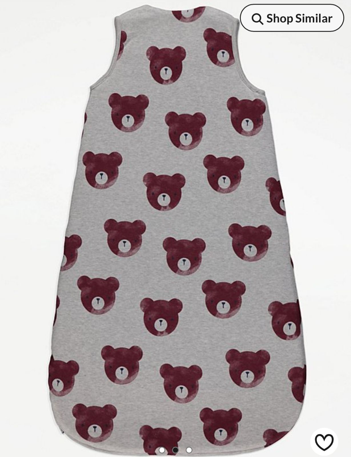 Grey Teddy Bear Sleep Bag 2.5 Tog