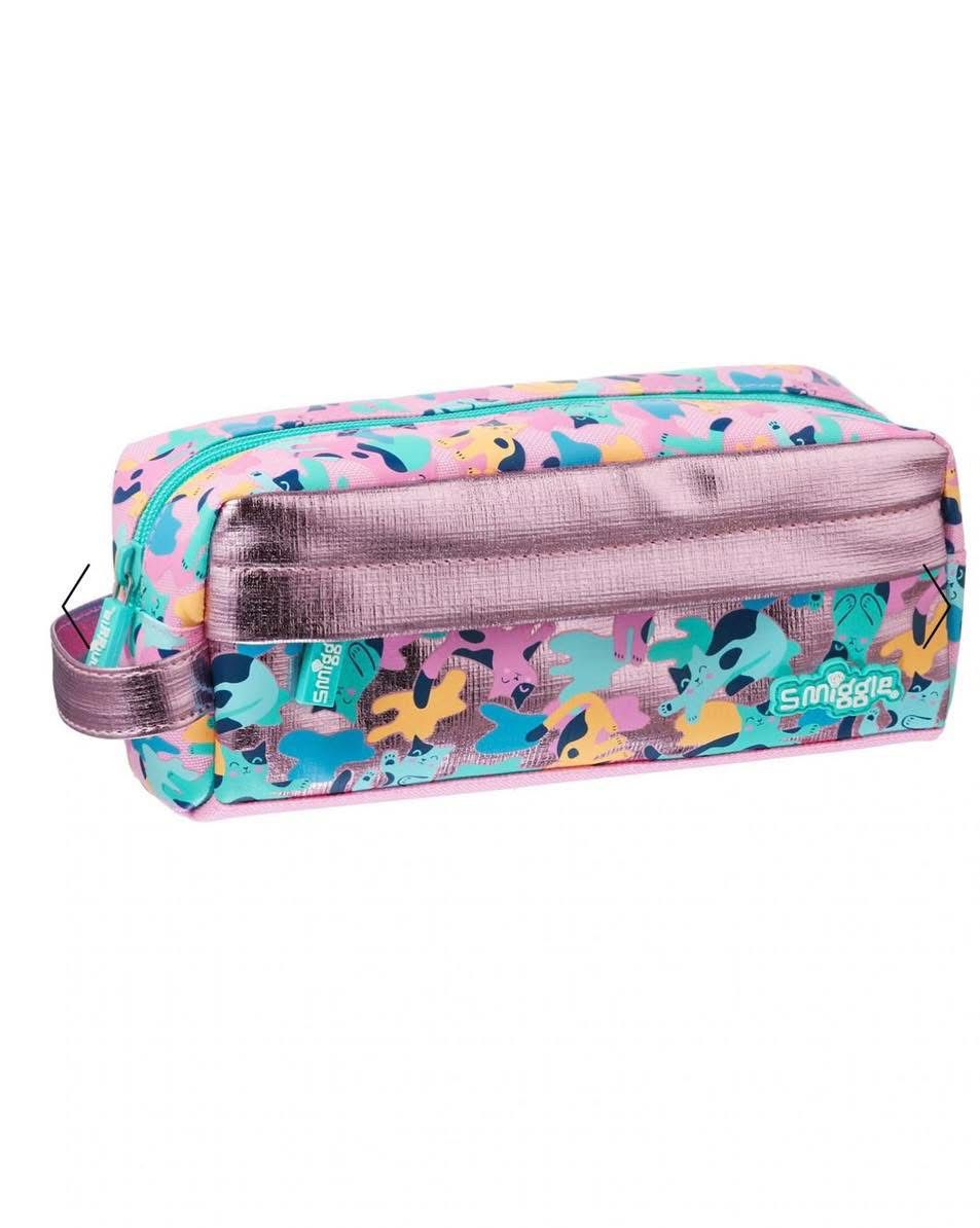 Smiggle pink cat pencil case