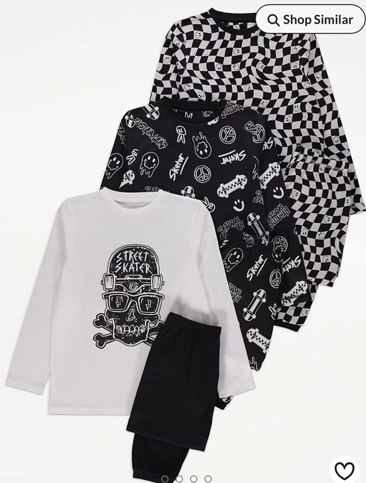 George Skull Street Skater Pyjamas 3 Pack