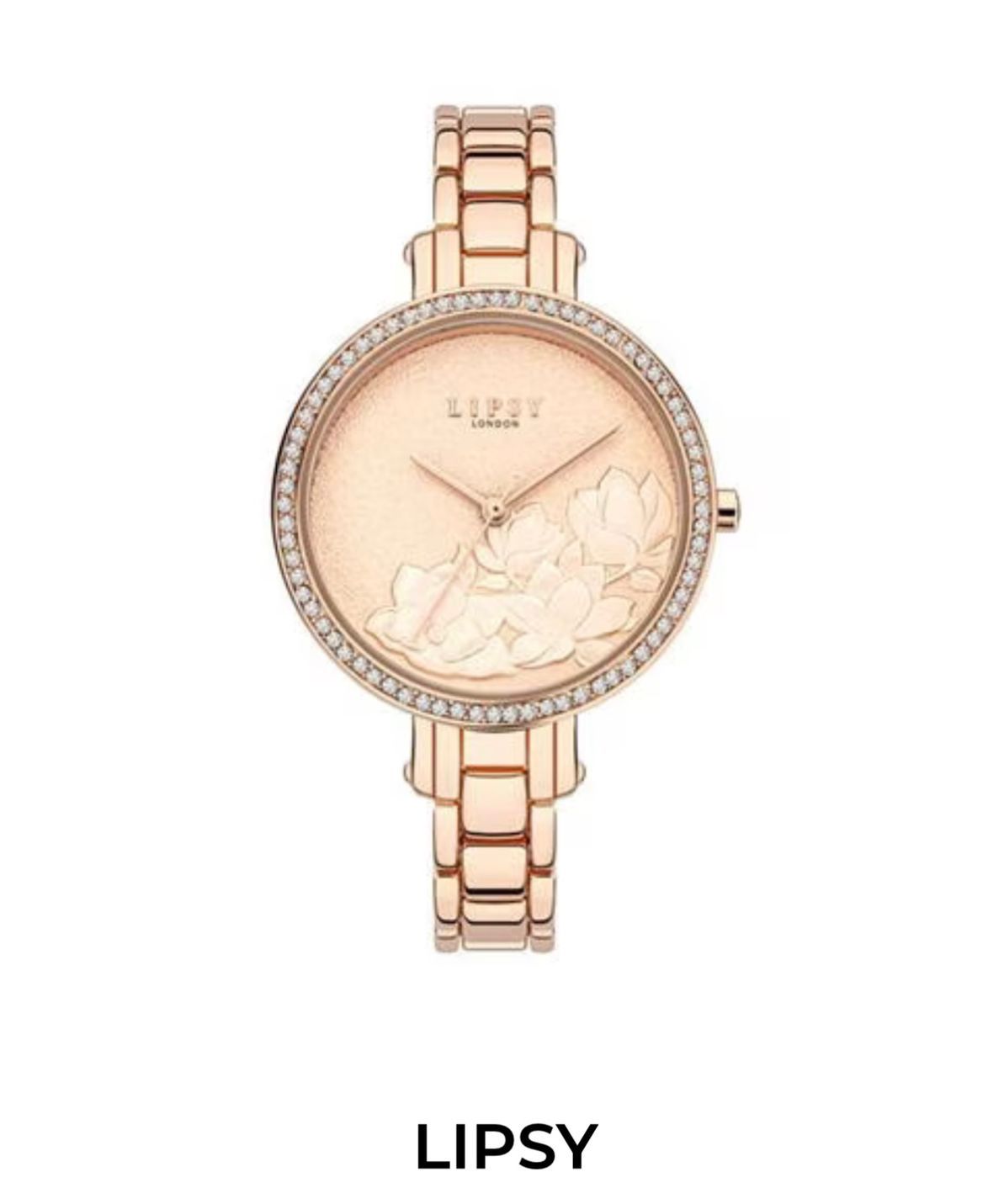 lipsy london floral watch rose gold