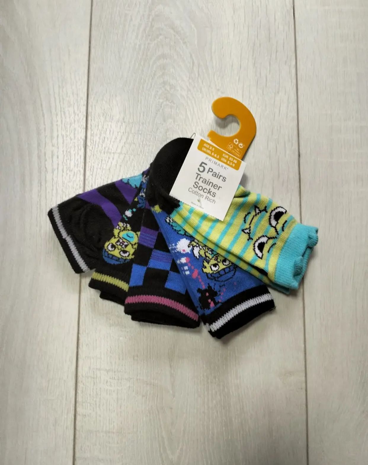 Primark monster socks pack of 5