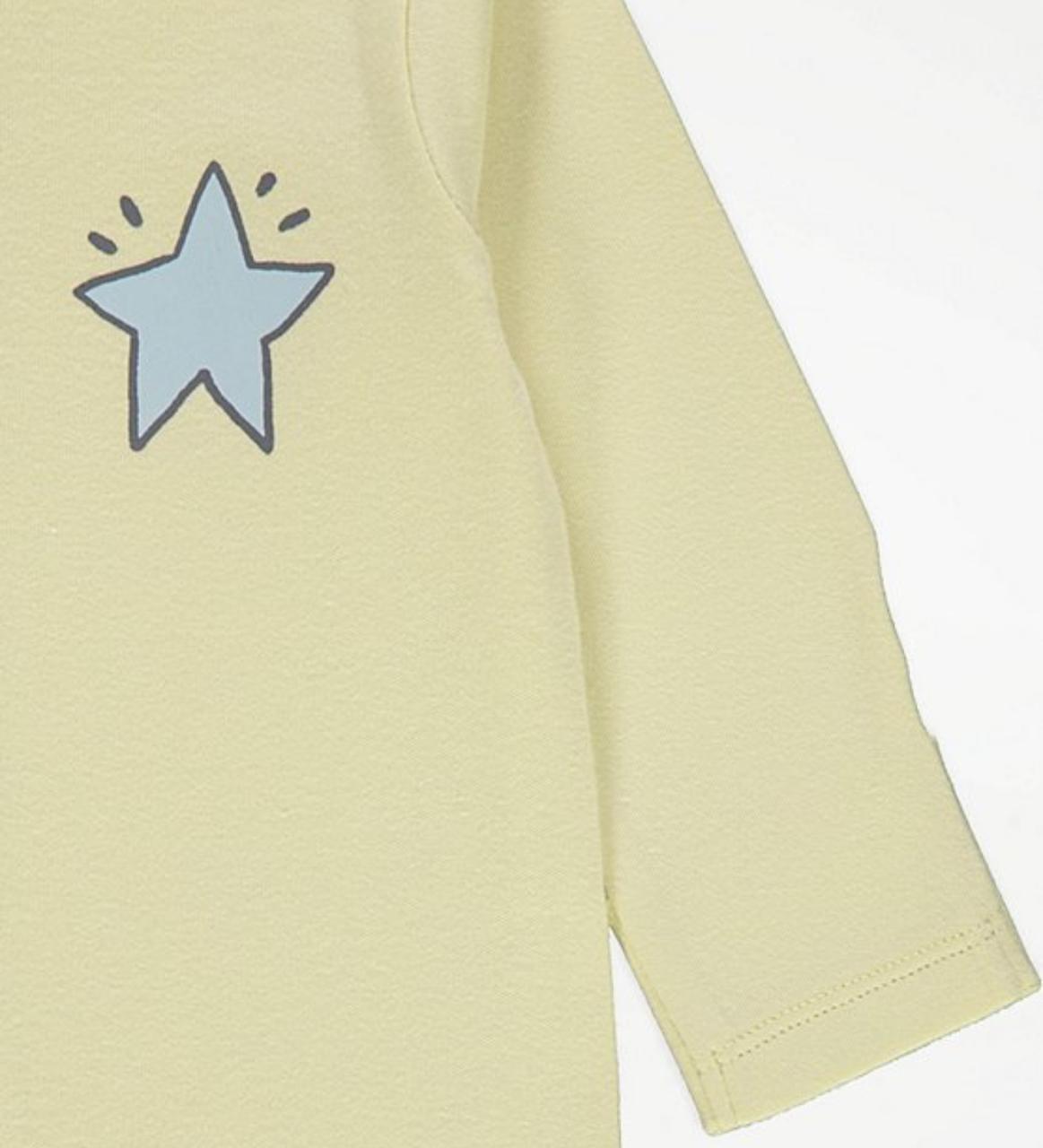 George Rainbow Star Long Sleeve Sleepsuits 3 Pack