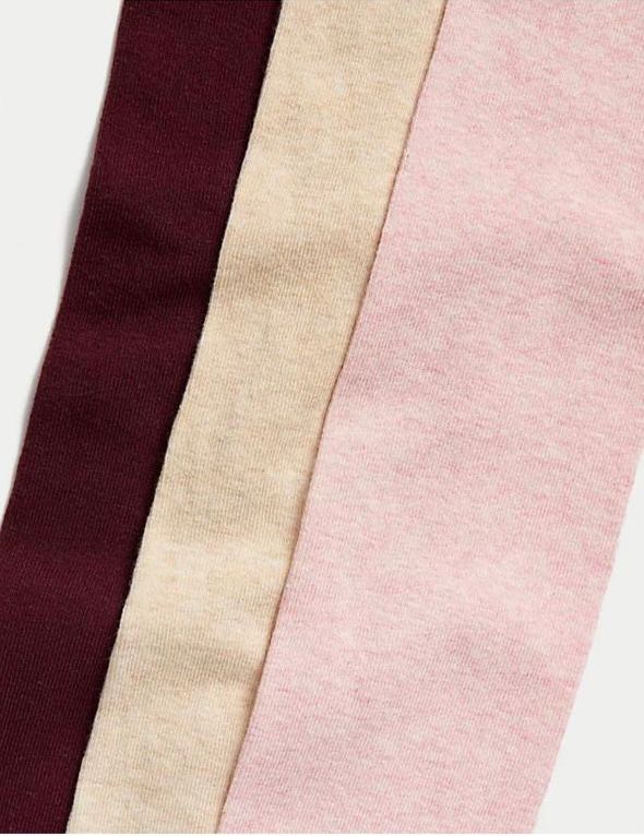 M&S pink maroon and skin tights pack of 3