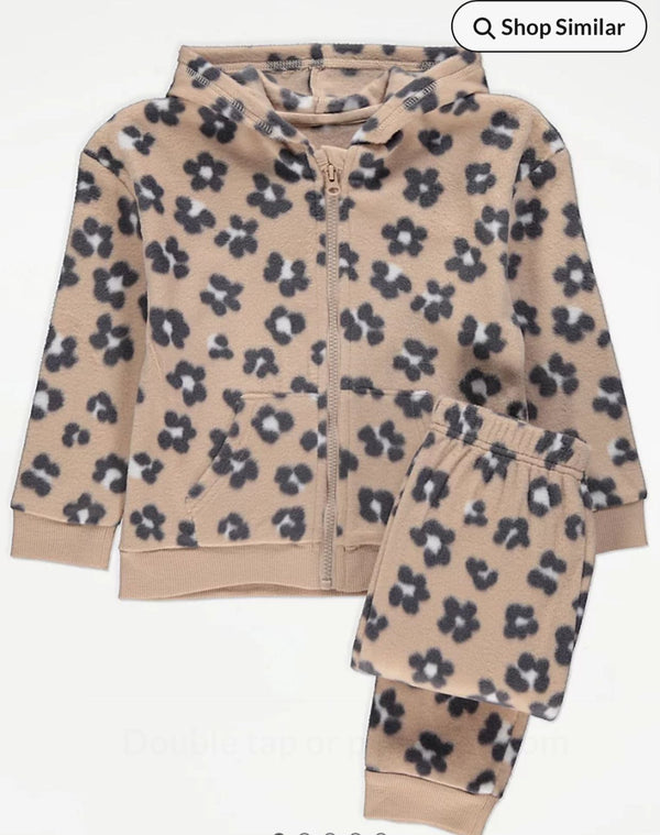 George flower fleece hoodie