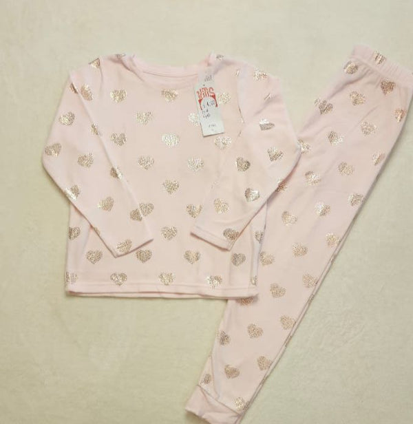 Matalan Pink glittery heart pj girls