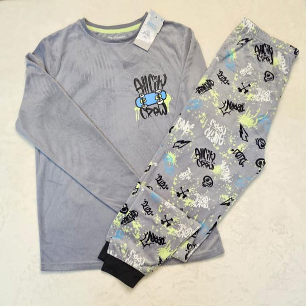 Crew velvet trouser & t-shirt pj