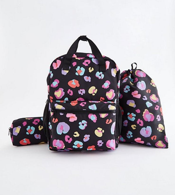 George Bright Leopard Rucksack 3 Piece Set