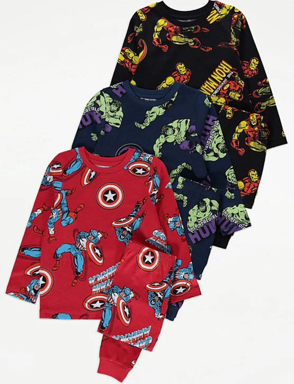 George Marvel pack of 3 cotton pjs