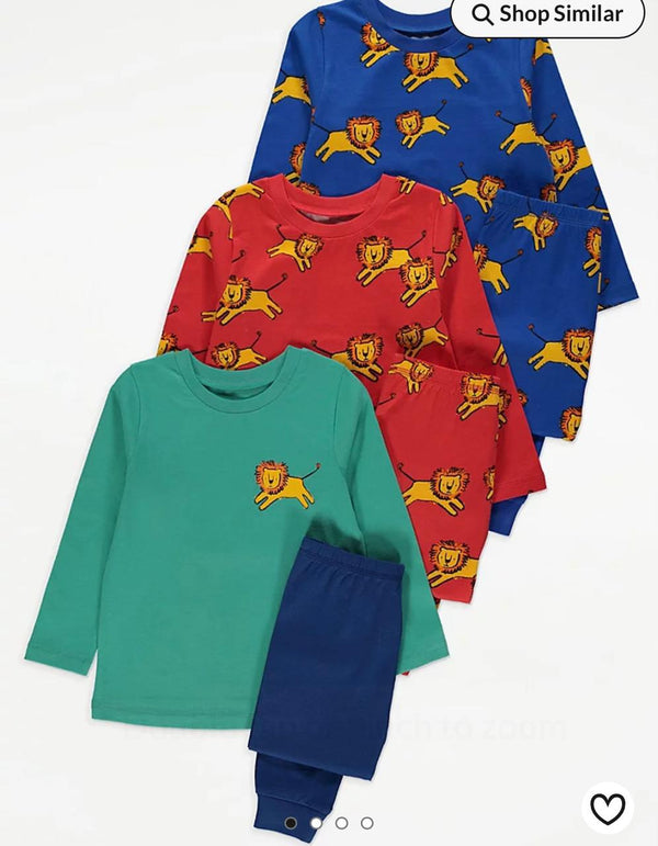 George lion pack of 3 cotton pj