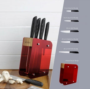 6 piece Knife set with stand(Turkey)