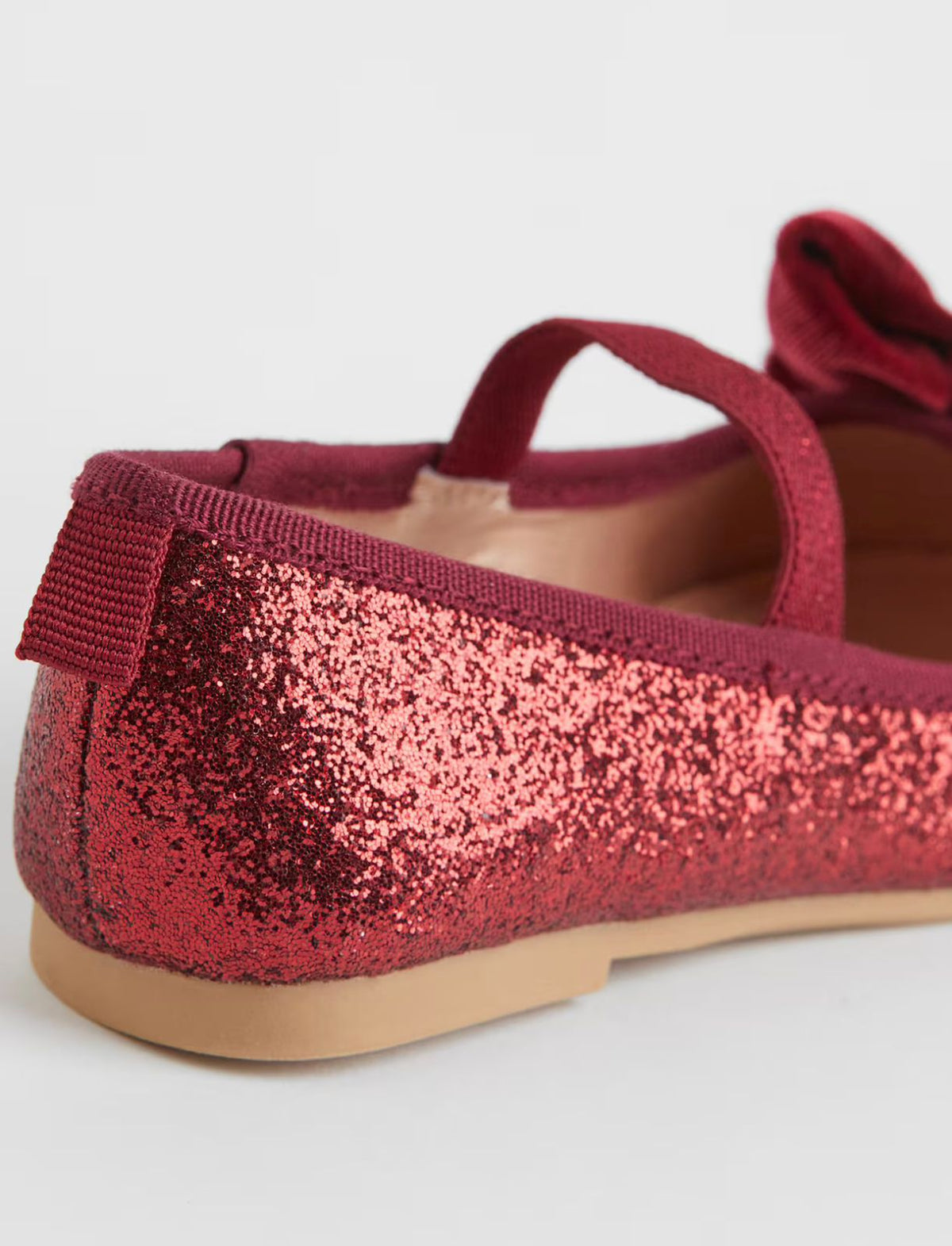 Shimmer Red Ballet Flats