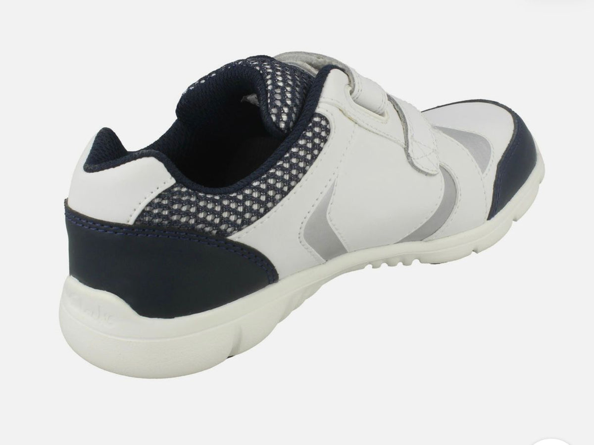 Clarks white and blue jogger