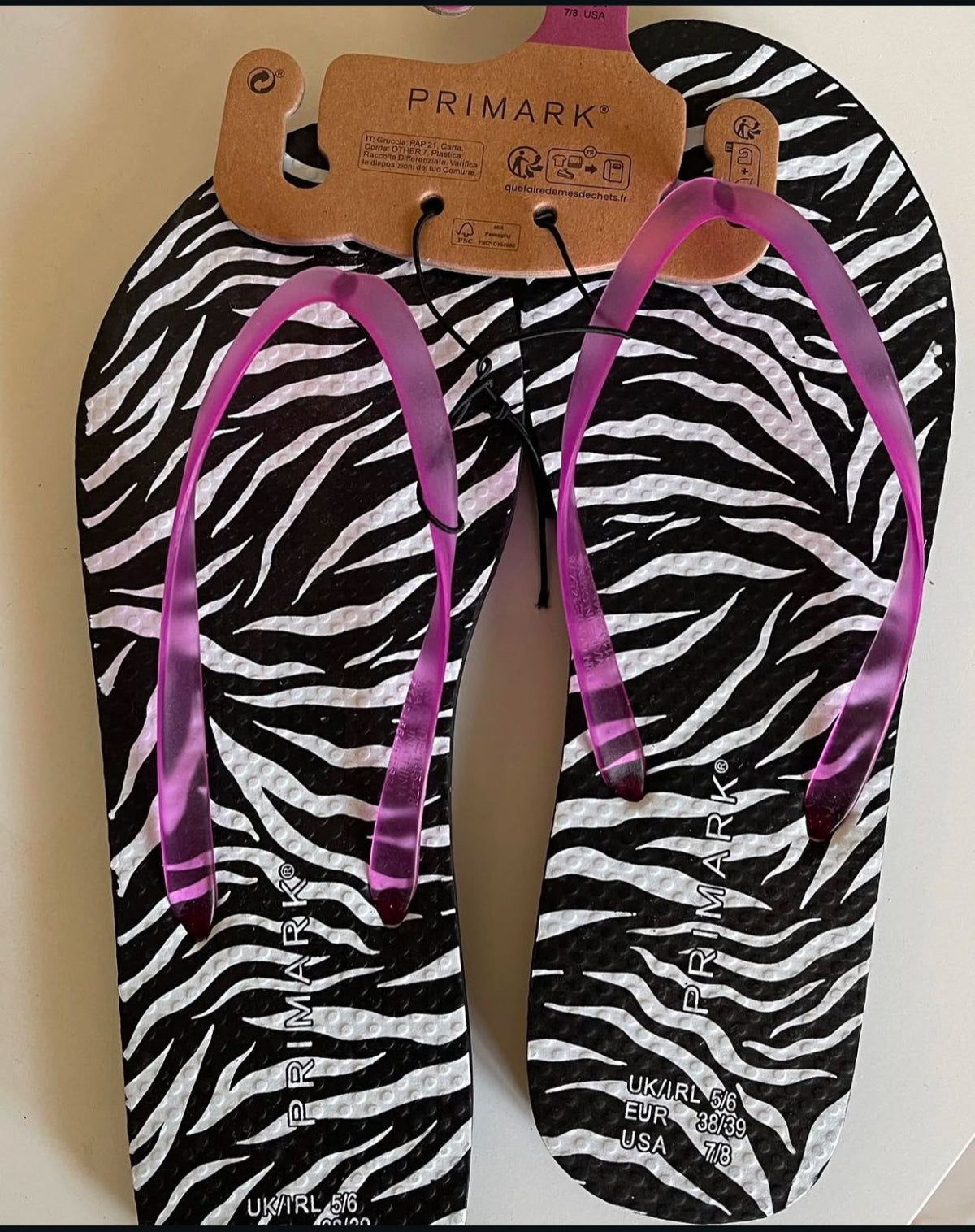 Tiger print flip flop