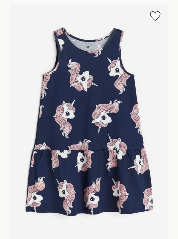H&M unicorn blue frock