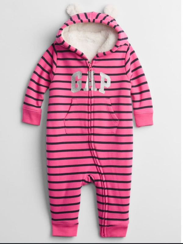 GAP pink fleece romper