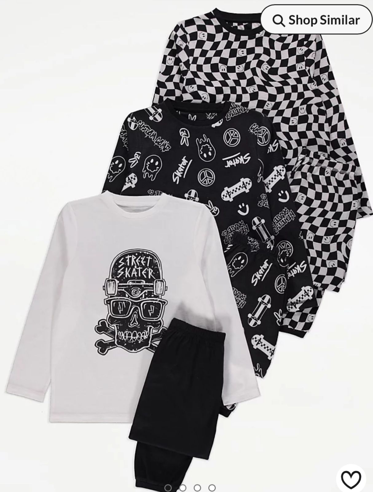 George  Skull Street Skater Pyjamas 3 Pack