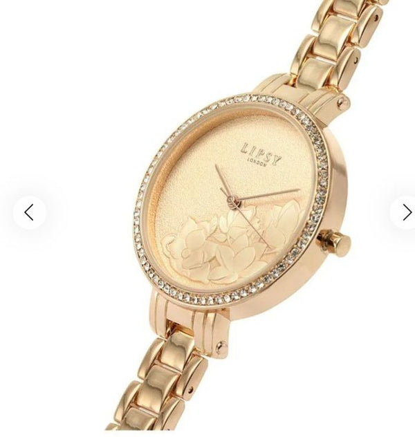lipsy london floral watch rose gold