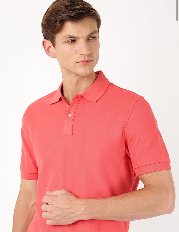 Pure Cotton Plain Polo Collar