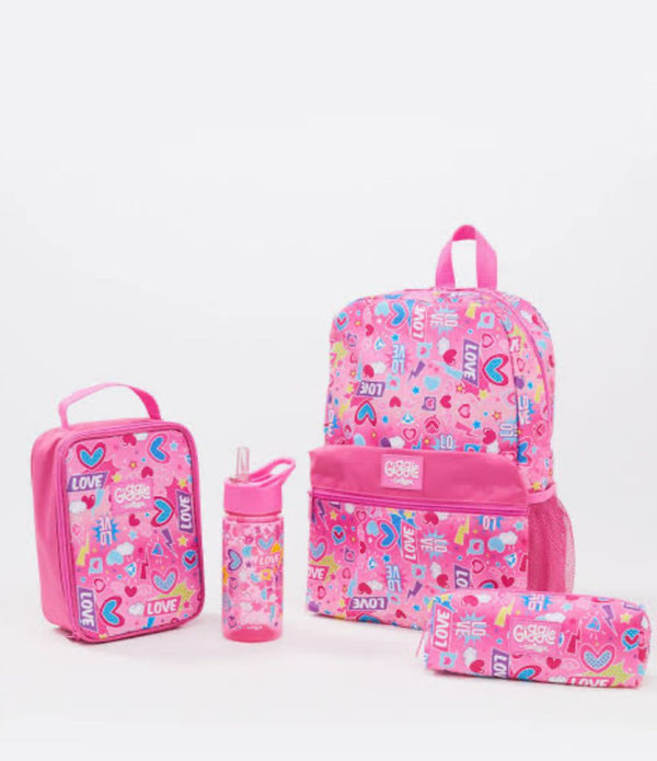 Smiggle School Bag with double Zip and Mesh Drink Bottle Pocket & LunchBox
