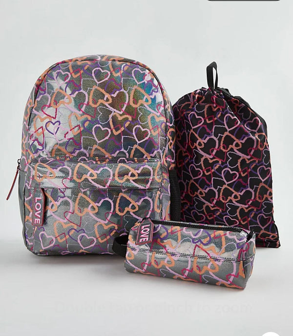 Heart 3 Piece Bag Set