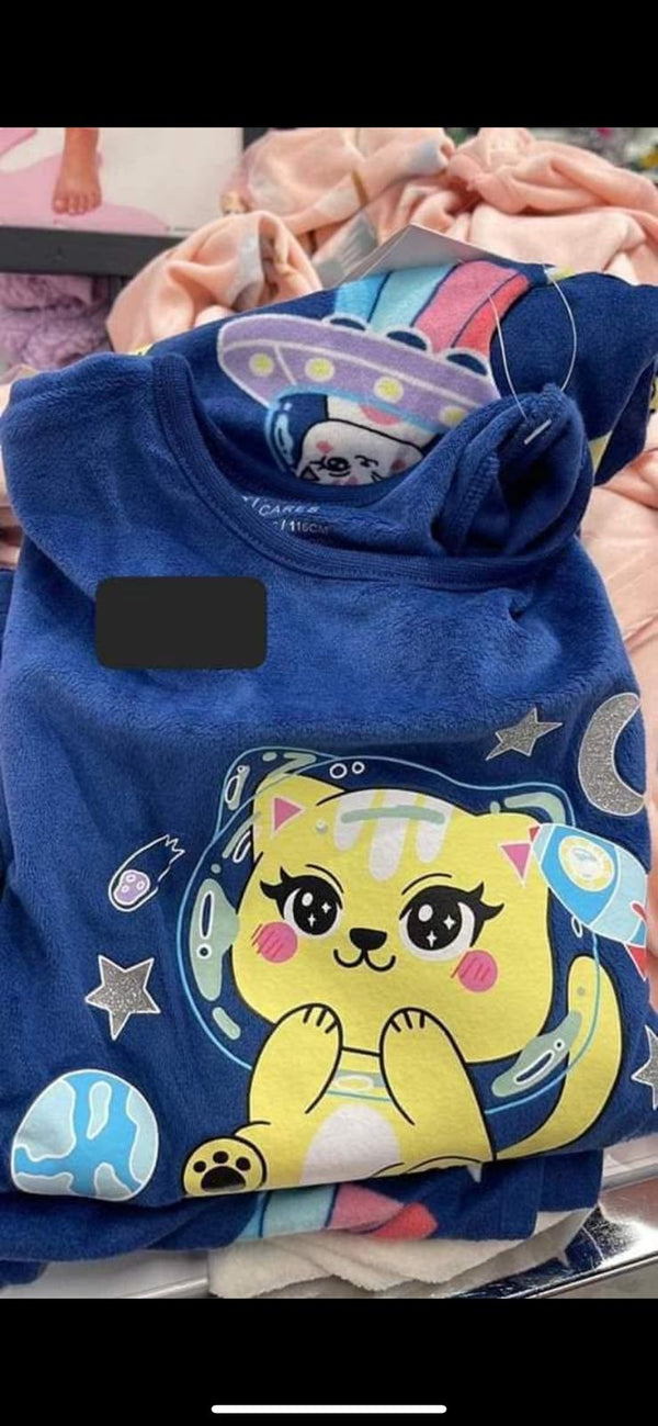 Blue Cat Fleece Suit