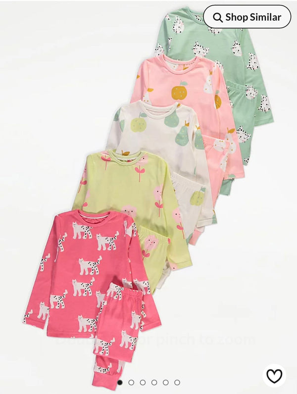 Fruits Animal 5 Pack Pyjama Set