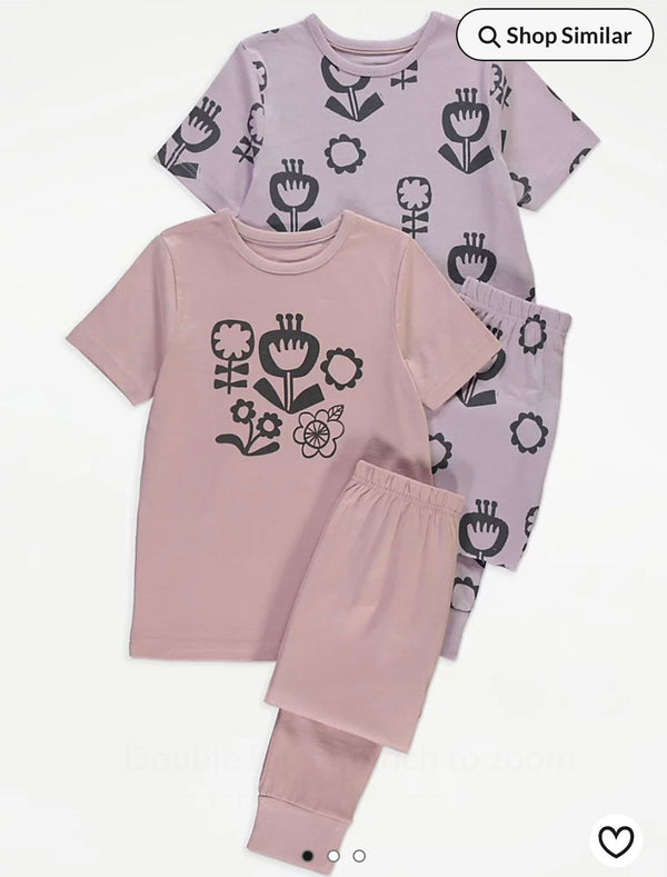 Floral Black Pjs Set