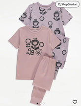 Floral Black Pjs Set