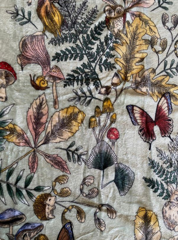 Owl And Mushroom Throw(Sherpa)