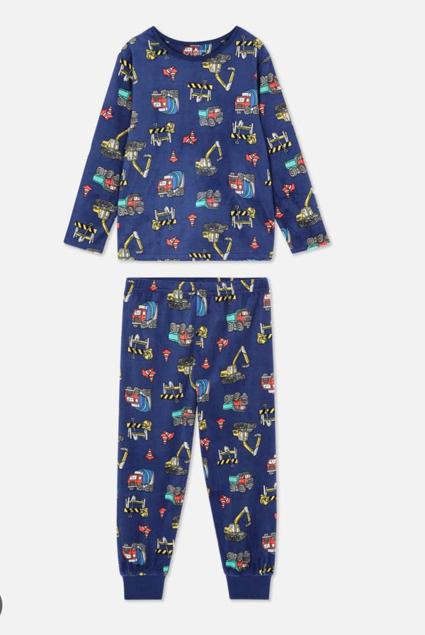 Primark Blue Transportation Velour Pjs