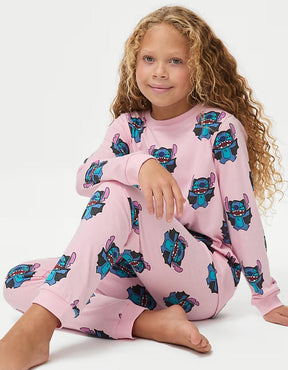 Girls Stitch Cotton Pjs