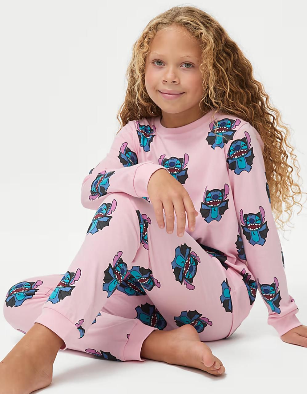 Girls Stitch Cotton Pjs