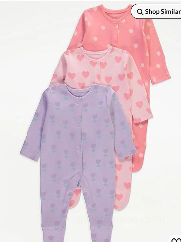 Flower and Heart Sleep Suit