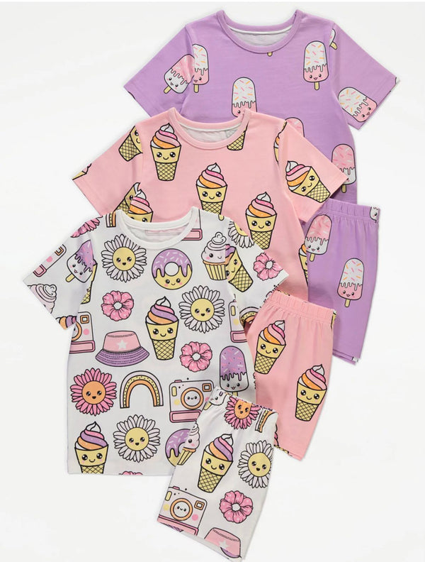 Ice Cream And Donuts Shorts Set