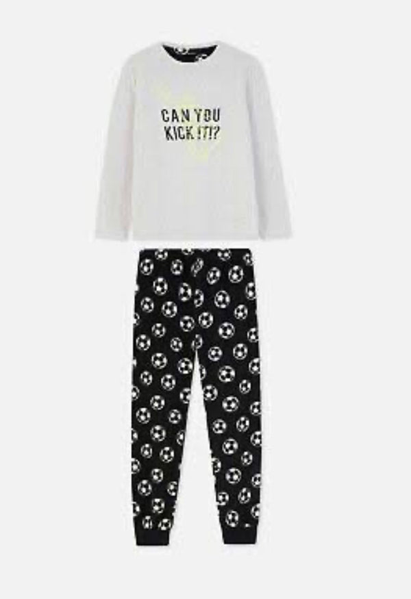 Primark Can you kick Fleece pj's set