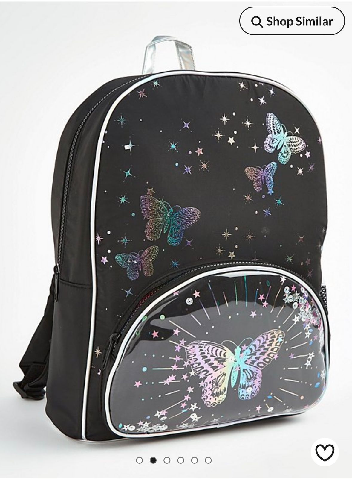 George Black butterfly glitter bag